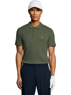 Lyle & Scott Golf Cotton Blend Regular Fit Short Sleeve Polo Shirt, Cactus Green, Cactus Green