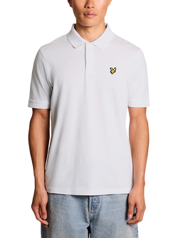 Lyle & Scott Cotton Blend Regular Fit Short Sleeve Jacquard Polo Shirt, White, White