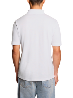 Lyle & Scott Cotton Blend Regular Fit Short Sleeve Jacquard Polo Shirt, White - view 2, White
