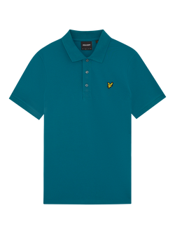 Lyle & Scott Short Sleeve Plain Polo Shirt, Lagoon
