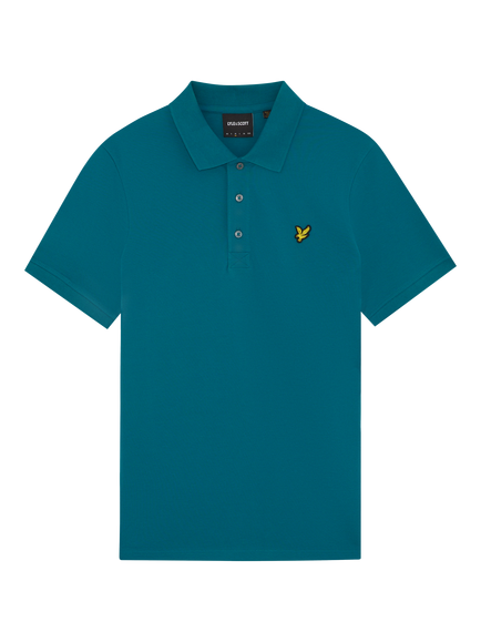 Lyle & Scott Short Sleeve Plain Polo Shirt, Lagoon