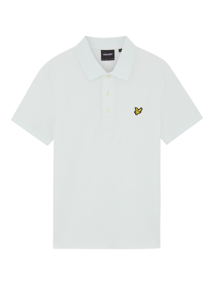 Lyle & Scott Cotton Blend Regular Fit Short Sleeve Polo Shirt, Blue Ice, Blue Ice
