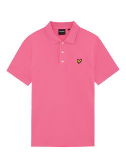 Lyle & Scott Short Sleeve Plain Polo Shirt, Hot Pink