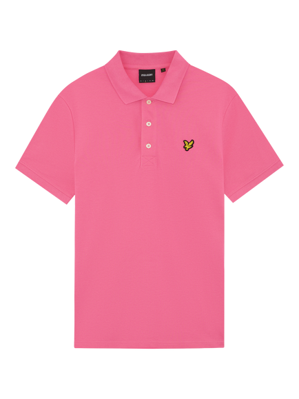 Lyle & Scott Short Sleeve Plain Polo Shirt, Hot Pink