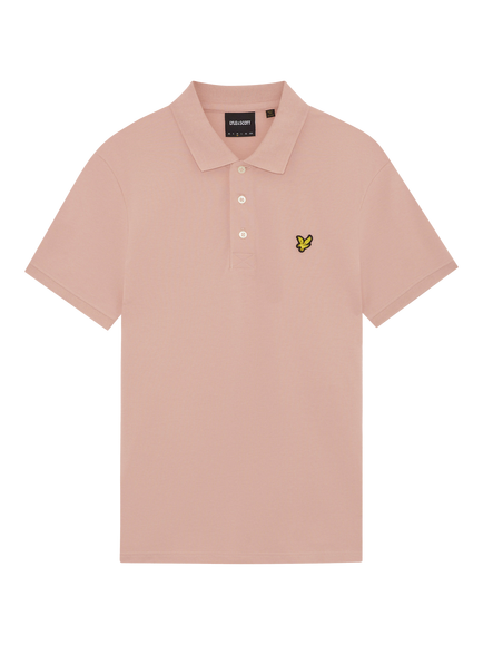 Lyle & Scott Short Sleeve Plain Polo Shirt, Pink Grapefruit