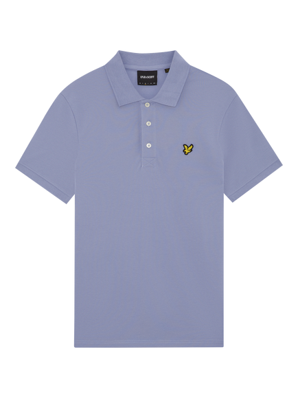 Lyle & Scott Short Sleeve Plain Polo Shirt, Bubble Blue