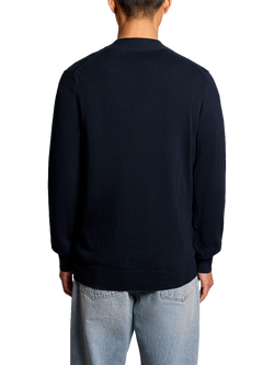 Lyle & Scott Cotton V-Neck Cardigan, Dark Navy - view 2, Dark Navy