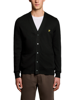 Lyle & Scott V-Neck Cotton Cardigan, Jet Black, Jet Black