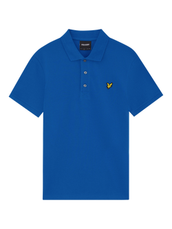 Lyle & Scott Cotton Blend Regular Fit Short Sleeve Polo Shirt, Lucid Blue, Lucid Blue