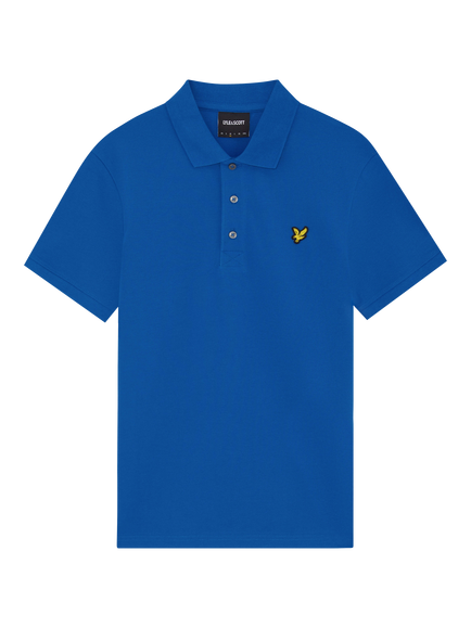 Lyle & Scott Cotton Blend Regular Fit Short Sleeve Polo Shirt, Lucid Blue, Lucid Blue