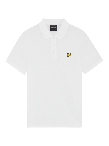 Lyle & Scott Textured Cotton Polo Top, White, White