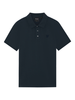 Lyle & Scott Cotton Blend Regular Fit Short Sleeve Polo Shirt, Z271 Dark Navy, Z271 Dark Navy