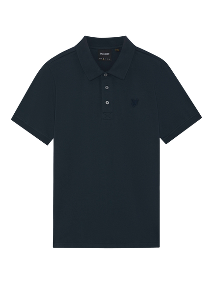 Lyle & Scott Cotton Blend Regular Fit Short Sleeve Polo Shirt, Z271 Dark Navy, Z271 Dark Navy