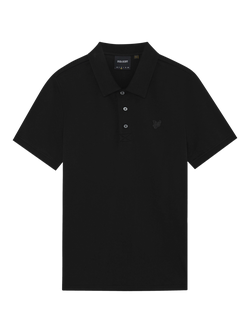 Lyle & Scott Cotton Blend Regular Fit Short Sleeve Polo Shirt, Z865 Jet Black, Z865 Jet Black