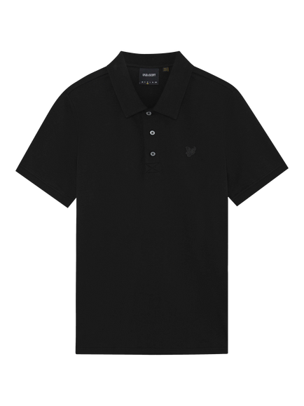 Lyle & Scott Cotton Blend Regular Fit Short Sleeve Polo Shirt, Z865 Jet Black, Z865 Jet Black