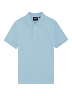 Lyle & Scott Superfine Cotton Blend Regular Fit Short Sleeve Polo Shirt, Airy Blue