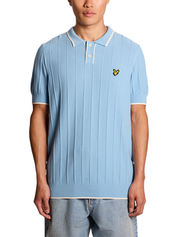 Lyle & Scott Tipped Cotton Regular Fit Short Sleeve Polo Shirt, Chalk Blue, Chalk Blue