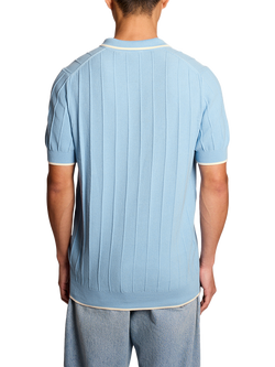 Lyle & Scott Tipped Cotton Regular Fit Short Sleeve Polo Shirt, Chalk Blue - view 2, Chalk Blue