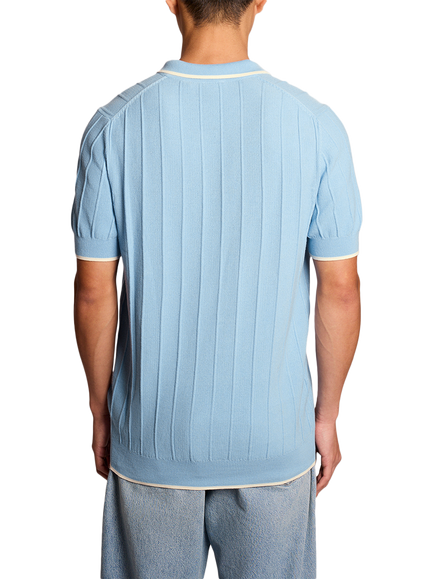 Lyle & Scott Tipped Cotton Regular Fit Short Sleeve Polo Shirt, Chalk Blue - view 2, Chalk Blue