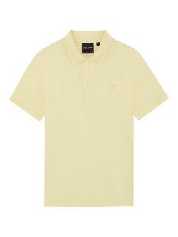Lyle & Scott Superfine Cotton Blend Regular Fit Short Sleeve Polo Shirt, Pastel Yellow