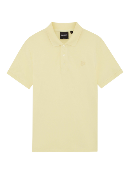 Lyle & Scott Superfine Cotton Blend Regular Fit Short Sleeve Polo Shirt, Pastel Yellow