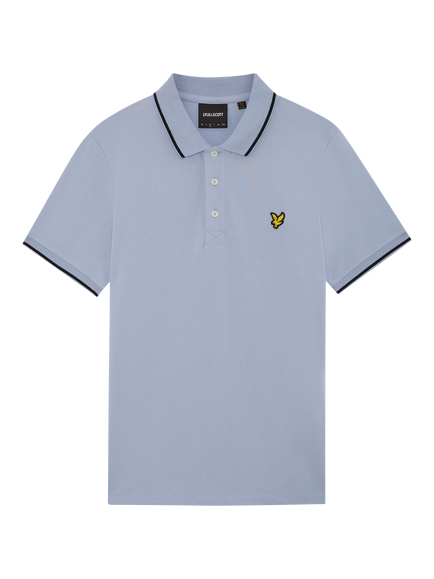 Lyle & Scott Short Sleeve Tipped Polo Shirt, Blue Black