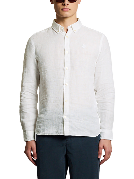Lyle & Scott Linen Regular Fit Shirt, 626 White, White