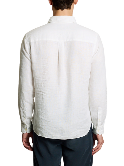 Lyle & Scott Linen Regular Fit Shirt, 626 White - view 2, White