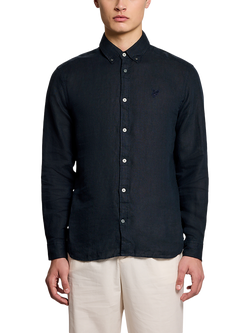 Lyle & Scott Linen Regular Fit Shirt, 626 White, Carbon