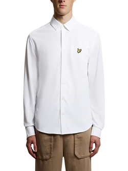 Lyle & Scott Cotton Blend Regular Fit Pique Jersey Shirt, White, White