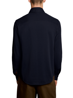 Lyle & Scott Cotton Blend Regular Fit Pique Shirt, Dark Navy - view 2, Dark Navy