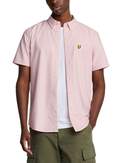 Lyle & Scott Cotton Regular Fit Short Sleeve Oxford Shirt, Light Pink, Light Pink