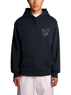 Lyle & Scott Chrome Eagle Graphic Hoodie, Dark Navy, Dark Navy