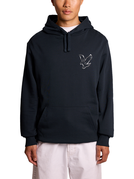 Lyle & Scott Chrome Eagle Graphic Hoodie, Dark Navy, Dark Navy