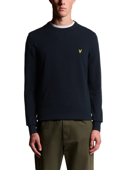 Lyle & Scott Cotton Crew Neck Jumper, Dark Navy, Dark Navy