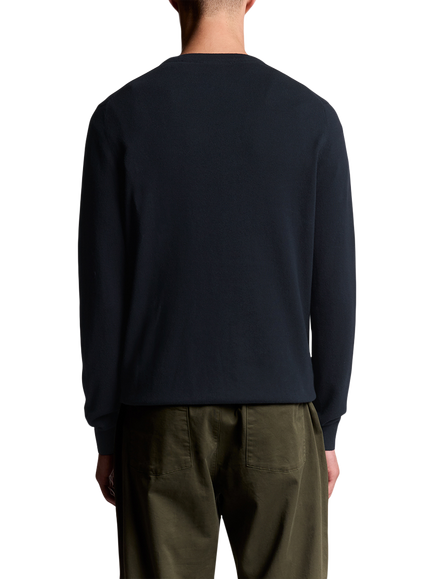 Lyle & Scott Cotton Crew Neck Jumper, Dark Navy - view 2, Dark Navy