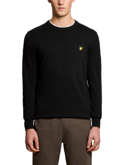 Lyle & Scott Cotton Crew Neck Jumper, Jet Black, Jet Black
