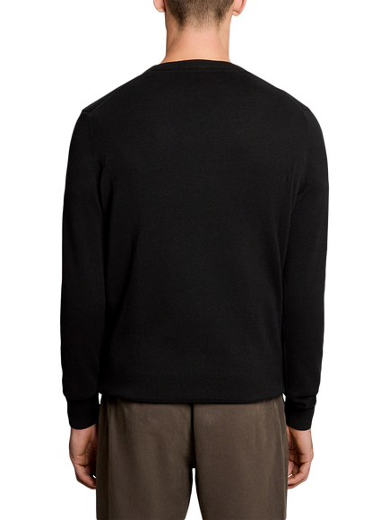 Lyle & Scott Cotton Crew Neck Jumper, Jet Black - view 2, Jet Black