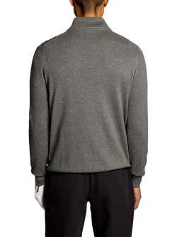 Lyle & Scott Golf Cotton Blend Quarter Zip Jumper, Mid Grey Marl - view 2, Mid Grey Marl