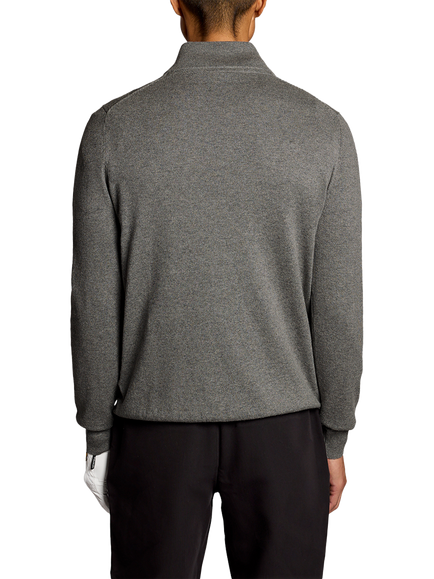 Lyle & Scott Golf Cotton Blend Quarter Zip Jumper, Mid Grey Marl - view 2, Mid Grey Marl