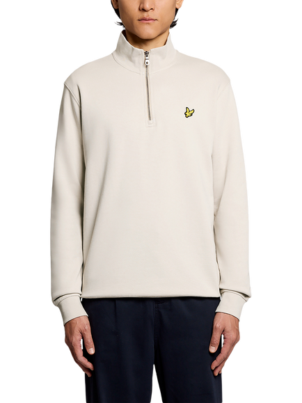 Lyle & Scott Loopback Cotton High Zip Neck Sweatshirt, Cove