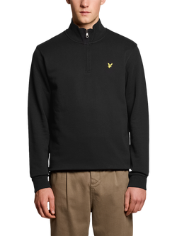Lyle & Scott Loopback Cotton Quarter Zip Sweatshirt, Jet Black, Jet Black