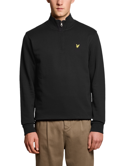 Lyle & Scott Loopback Cotton Quarter Zip Sweatshirt, Jet Black, Jet Black