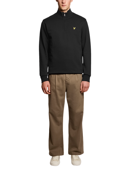 Lyle & Scott Loopback Cotton Quarter Zip Sweatshirt, Jet Black - view 2, Jet Black