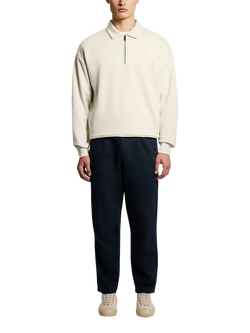 Lyle & Scott Relaxed Collared Interlock Sweatshirt, Y081 Birch, Y081 Birch