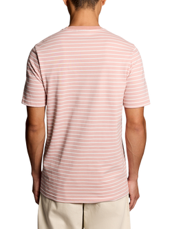 Lyle & Scott Logo Short Sleeve Breton T-Shirt, Grapefruit - view 2, Grapefruit
