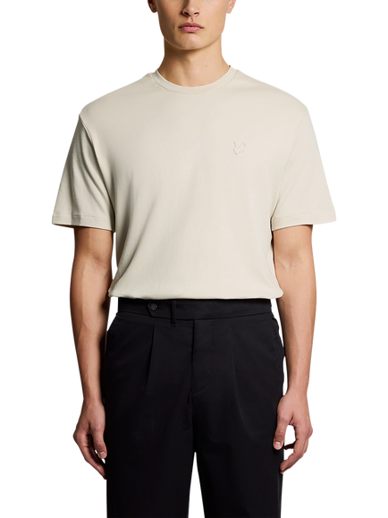 Lyle & Scott Cotton Blend Regular Fit Short Sleeve Interlock T-Shirt, Birch, Birch
