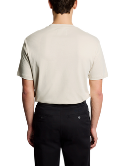 Lyle & Scott Cotton Blend Regular Fit Short Sleeve Interlock T-Shirt, Birch - view 2, Birch