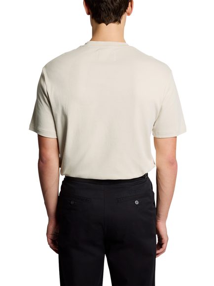 Lyle & Scott Cotton Blend Regular Fit Short Sleeve Interlock T-Shirt, Birch - view 2, Birch