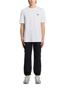 Lyle & Scott Cotton Regular Fit Short Sleeve Popcorn Jacquard T-Shirt, 626 White - view 2, 626 White